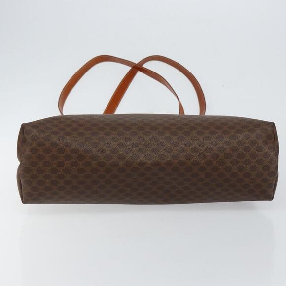 CELINE Macadam Canvas Tote Bag Pvc Leather Brown Gold - Picture 9 of 12